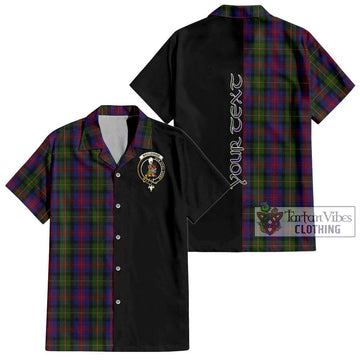 MacLennan (McLennan) Tartan Short Sleeve Button Shirt with Family Crest and Half Of Me Style