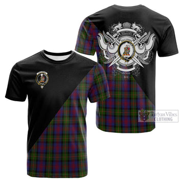 MacLennan (McLennan) Tartan Cotton T-shirt with Family Crest and Military Logo Style