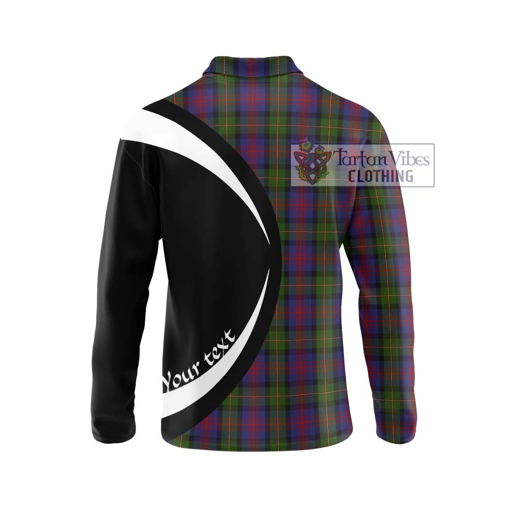 MacLennan (McLennan) Tartan Long Sleeve Polo Shirt with Family Crest Circle Style - Tartan Vibes Clothing