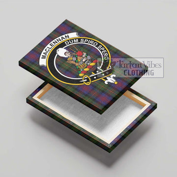 MacLennan (McLennan) Tartan Canvas Print Wall Art with Family Crest