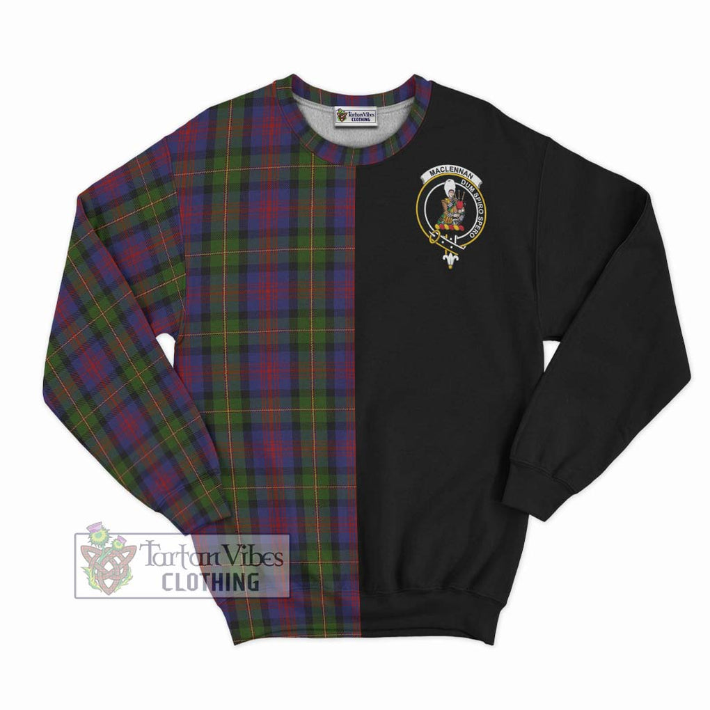 MacLennan (McLennan) Tartan Sweatshirt with Family Crest and Half Of Me Style - Tartanvibesclothing Shop