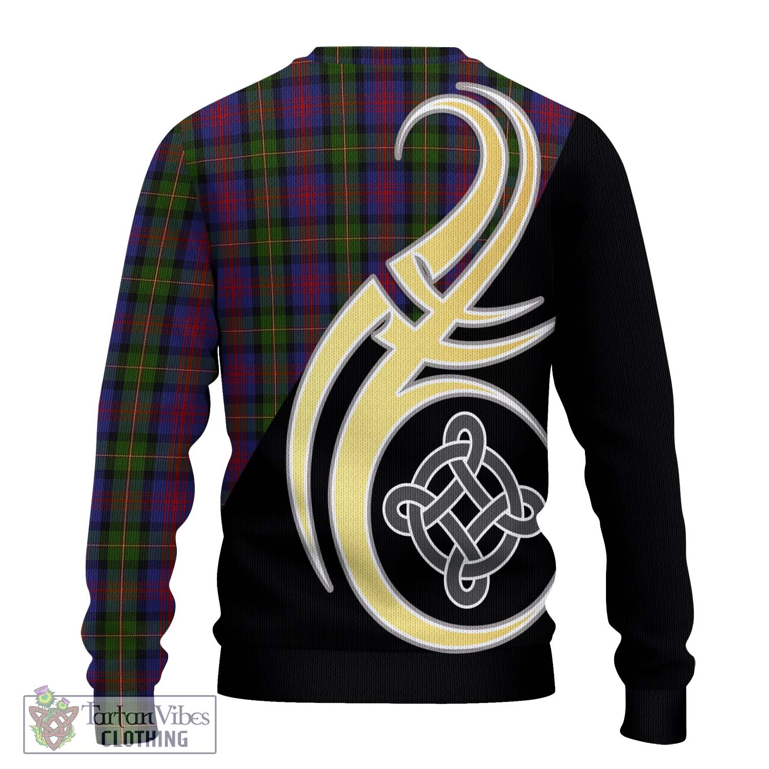 MacLennan (McLennan) Tartan Knitted Sweater with Family Crest and Celtic Symbol Style - Tartan Vibes Clothing