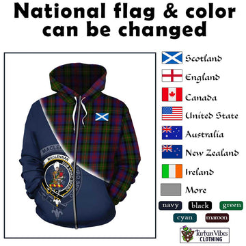 MacLennan (McLennan) Tartan Hoodie with Personalised National Flag and Family Crest Half Style