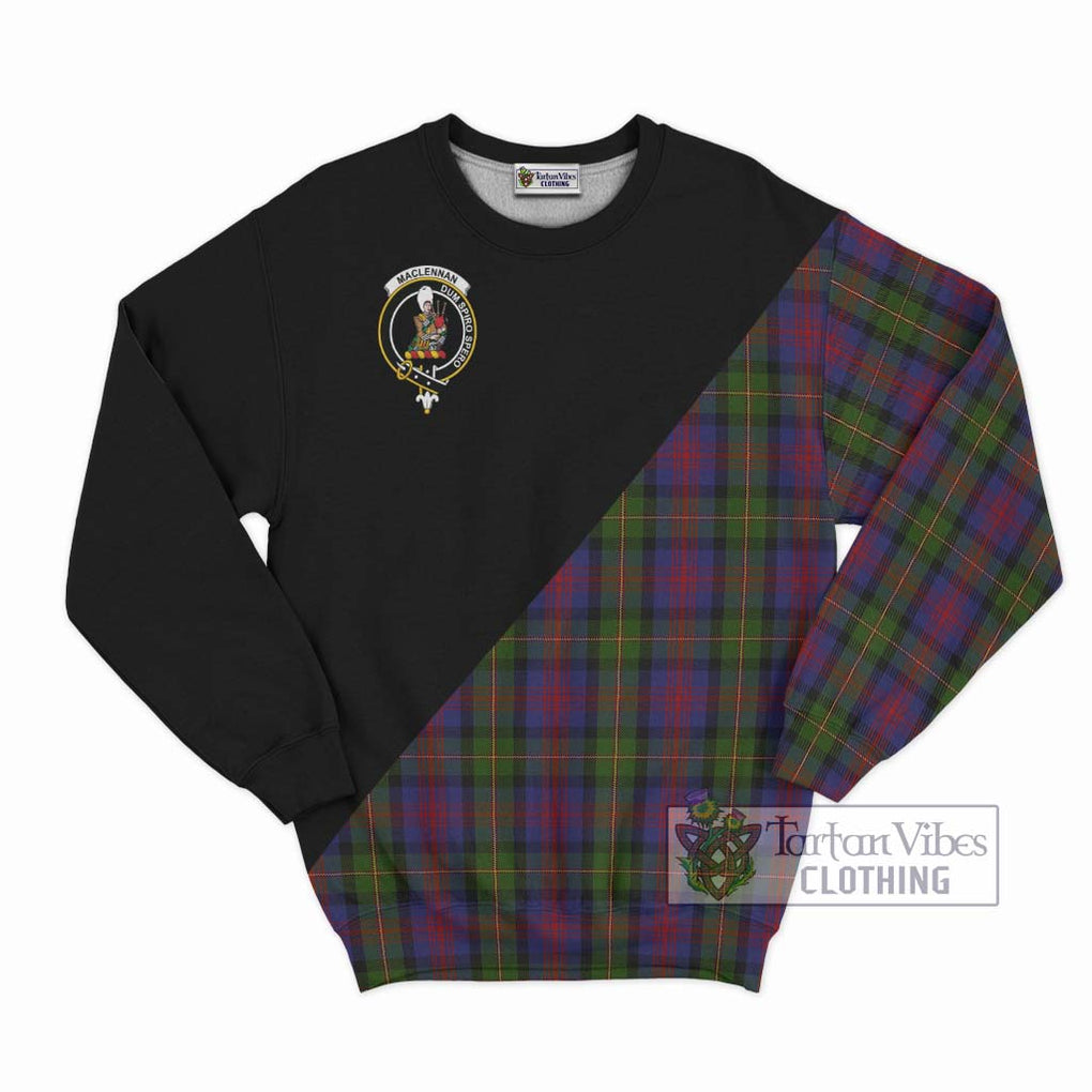 MacLennan (McLennan) Tartan Sweatshirt with Family Crest and Military Logo Style - Tartanvibesclothing Shop