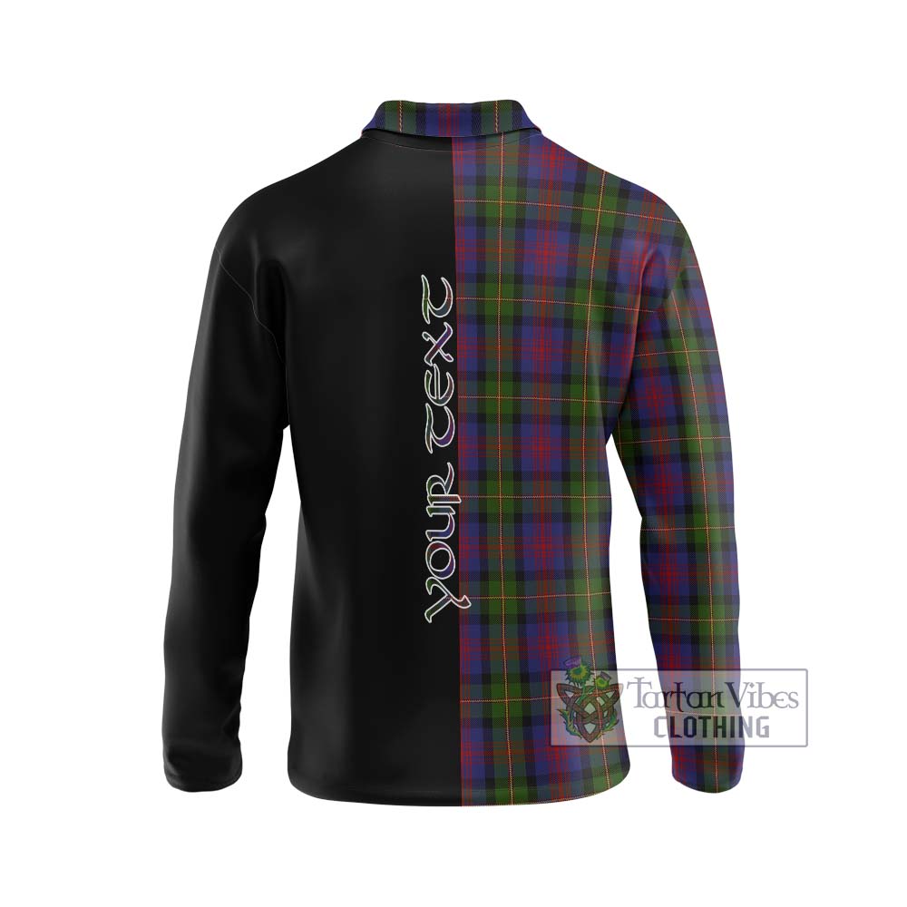 MacLennan (McLennan) Tartan Long Sleeve Polo Shirt with Family Crest and Half Of Me Style - Tartanvibesclothing Shop