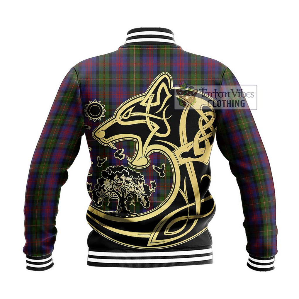 MacLennan (McLennan) Tartan Baseball Jacket with Family Crest Celtic Wolf Style - Tartan Vibes Clothing