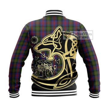 MacLennan (McLennan) Tartan Baseball Jacket with Family Crest Celtic Wolf Style