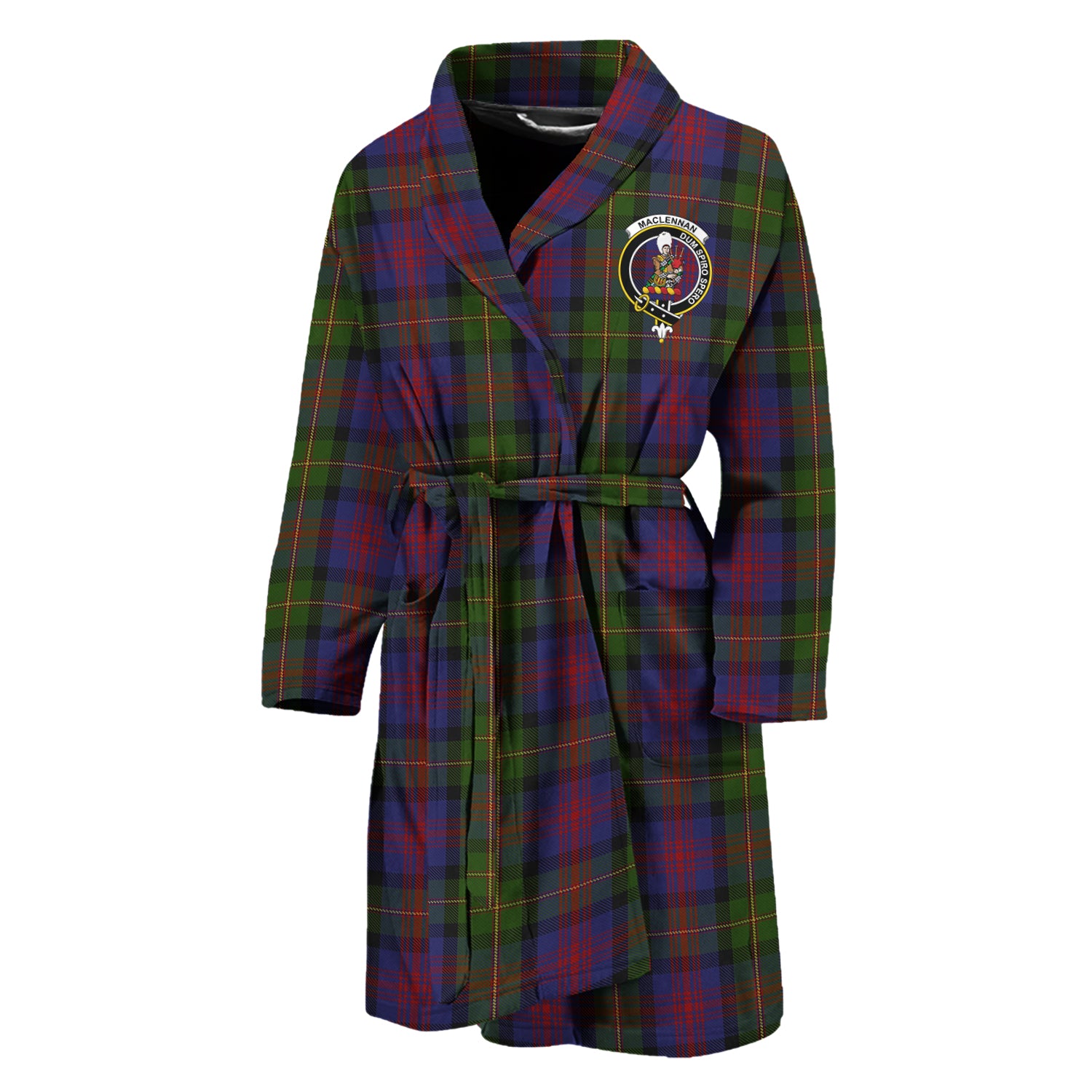 MacLennan (McLennan) Tartan Bathrobe with Family Crest Unisex M - Tartan Vibes Clothing