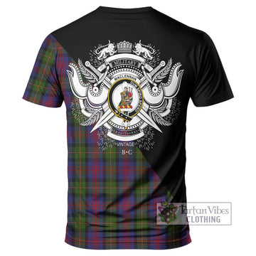 MacLennan (McLennan) Tartan T-Shirt with Family Crest and Military Logo Style