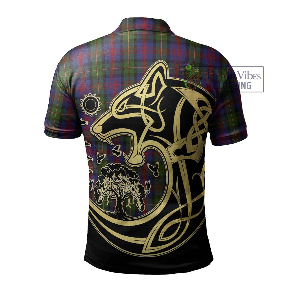 MacLennan (McLennan) Tartan Polo Shirt with Family Crest Celtic Wolf Style - Tartanvibesclothing Shop