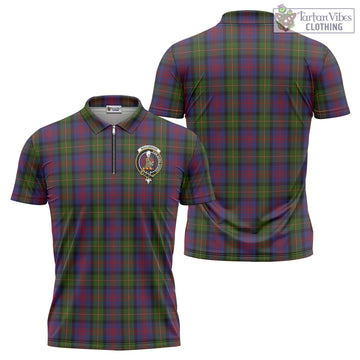 MacLennan (McLennan) Tartan Zipper Polo Shirt with Family Crest