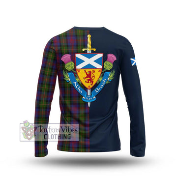 MacLennan (McLennan) Tartan Long Sleeve T-Shirt Alba with Scottish Lion Royal Arm Half Style