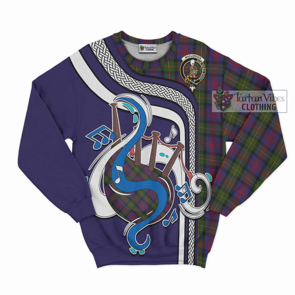 Tartan Vibes Clothing MacLennan Tartan Sweatshirt with Epic Bagpipe Style