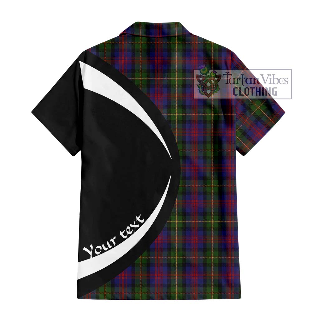 MacLennan (McLennan) Tartan Short Sleeve Button Up with Family Crest Circle Style - Tartan Vibes Clothing