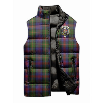 MacLennan (McLennan) Tartan Sleeveless Puffer Jacket with Family Crest