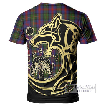 MacLennan (McLennan) Tartan T-Shirt with Family Crest Celtic Wolf Style