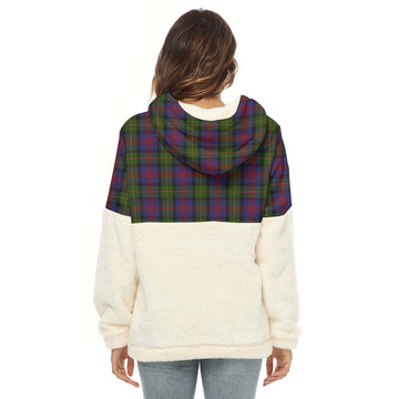 MacLennan (McLennan) Tartan Women's Borg Fleece Hoodie With Half Zip with Family Crest