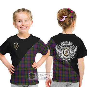 MacLennan (McLennan) Tartan Kid T-Shirt with Family Crest and Military Logo Style