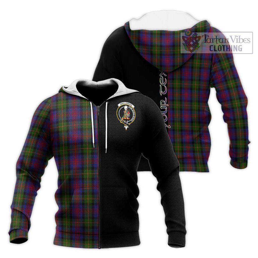 MacLennan (McLennan) Tartan Knitted Hoodie with Family Crest and Half Of Me Style Unisex Knitted Zip Hoodie - Tartanvibesclothing Shop