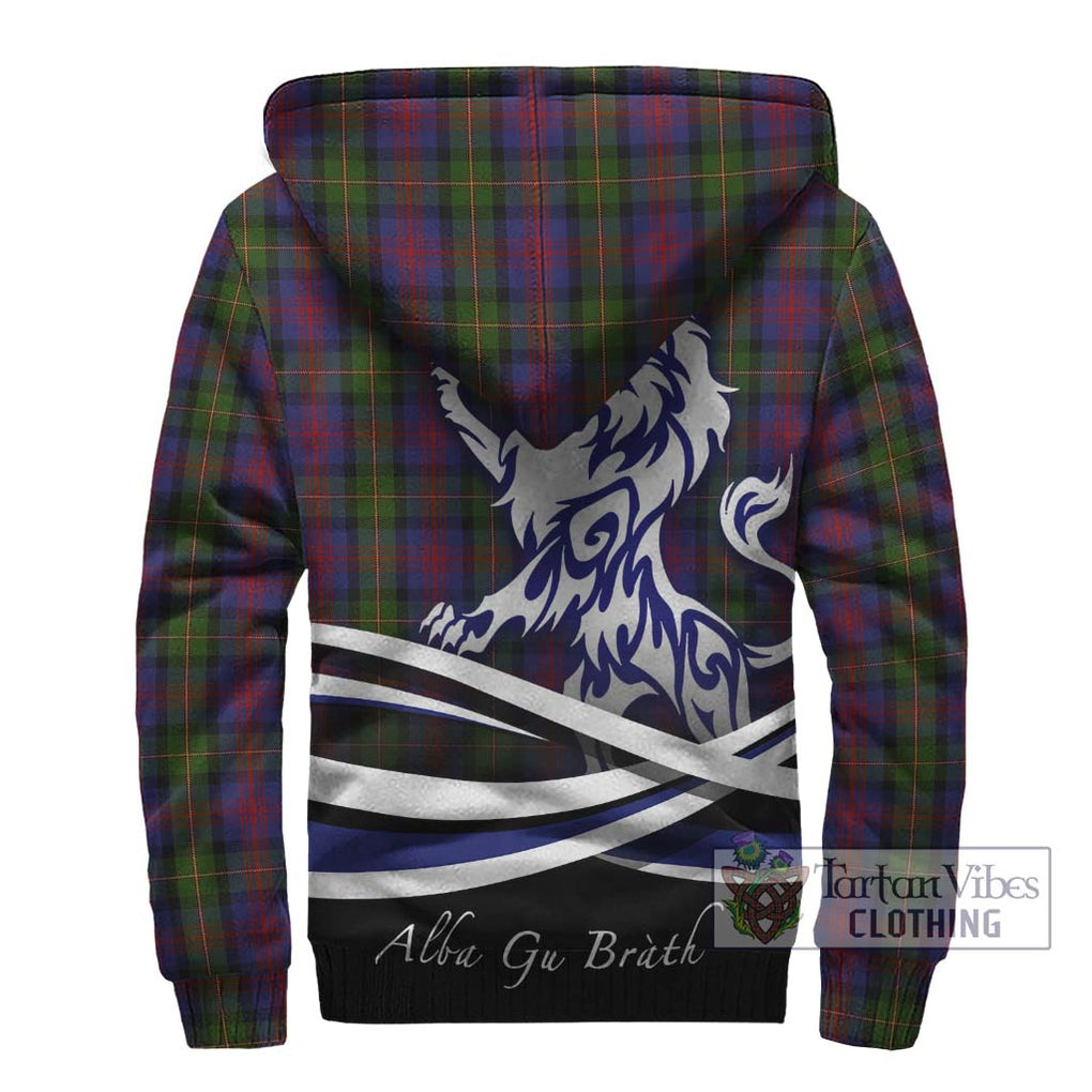 MacLennan (McLennan) Tartan Sherpa Hoodie with Alba Gu Brath Regal Lion Emblem - Tartanvibesclothing Shop