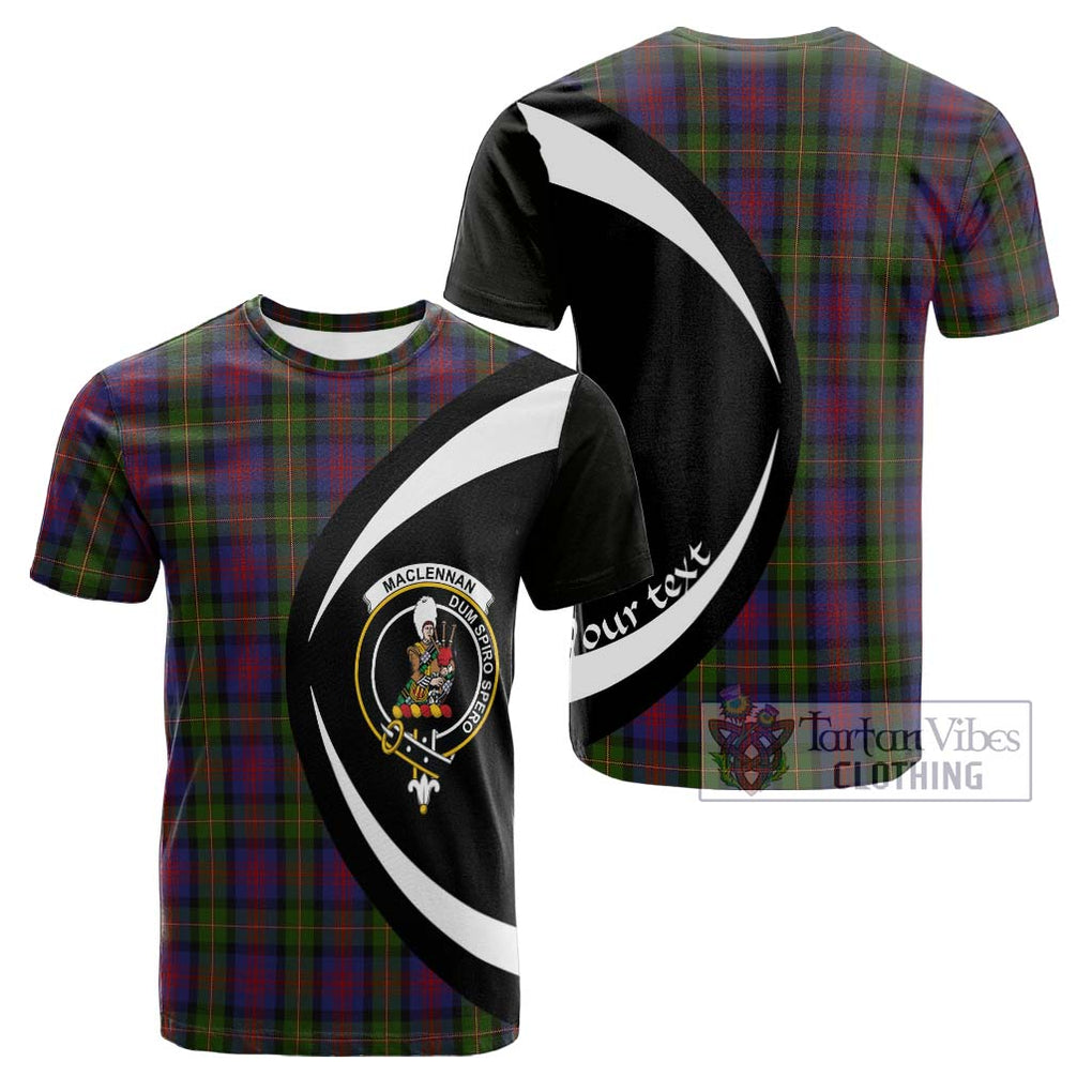 Tartan Vibes Clothing MacLennan Tartan Cotton T-shirt with Family Crest Circle Style