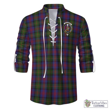 MacLennan (McLennan) Tartan Men's Scottish Traditional Jacobite Ghillie Kilt Shirt with Family Crest