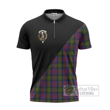 MacLennan (McLennan) Tartan Zipper Polo Shirt with Family Crest and Military Logo Style