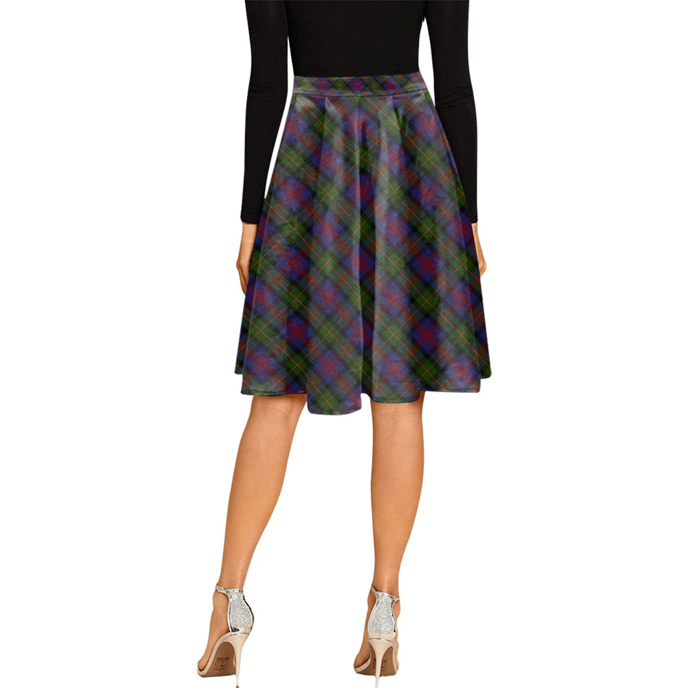 MacLennan (McLennan) Tartan Melete Pleated Midi Skirt Cross Style - Tartan Vibes Clothing