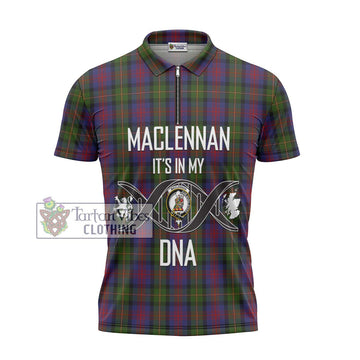 MacLennan (McLennan) Tartan Zipper Polo Shirt with Family Crest DNA In Me Style