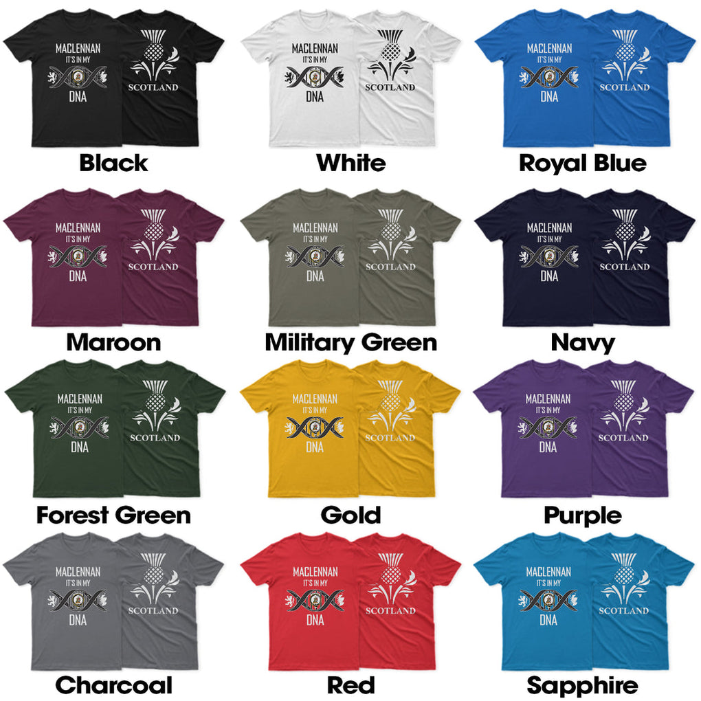 MacLennan (McLennan) Family Crest DNA In Me Mens Cotton T Shirt 5XL - 2D-tartanvibesclothing