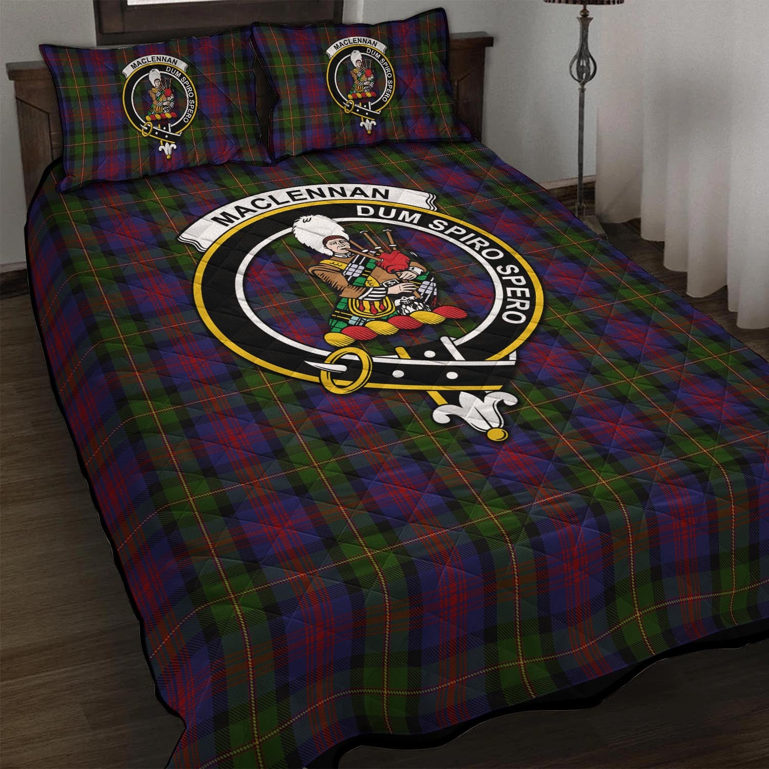 MacLennan (McLennan) Tartan Quilt Bed Set with Family Crest - Tartan Vibes Clothing