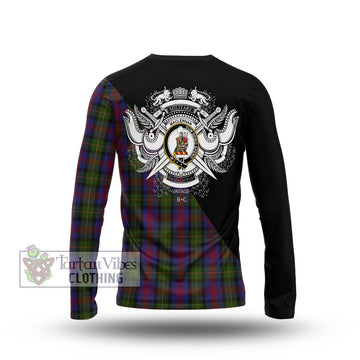 MacLennan (McLennan) Tartan Long Sleeve T-Shirt with Family Crest and Military Logo Style