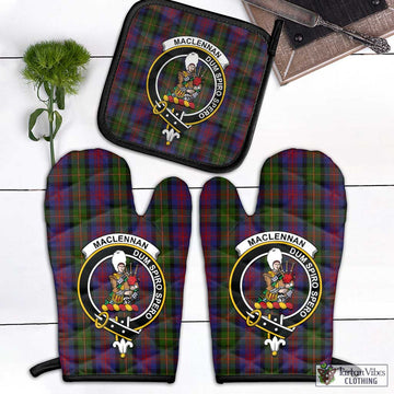 MacLennan (McLennan) Tartan Combo Oven Mitt & Pot-Holder with Family Crest Black - Tartan Vibes Clothing