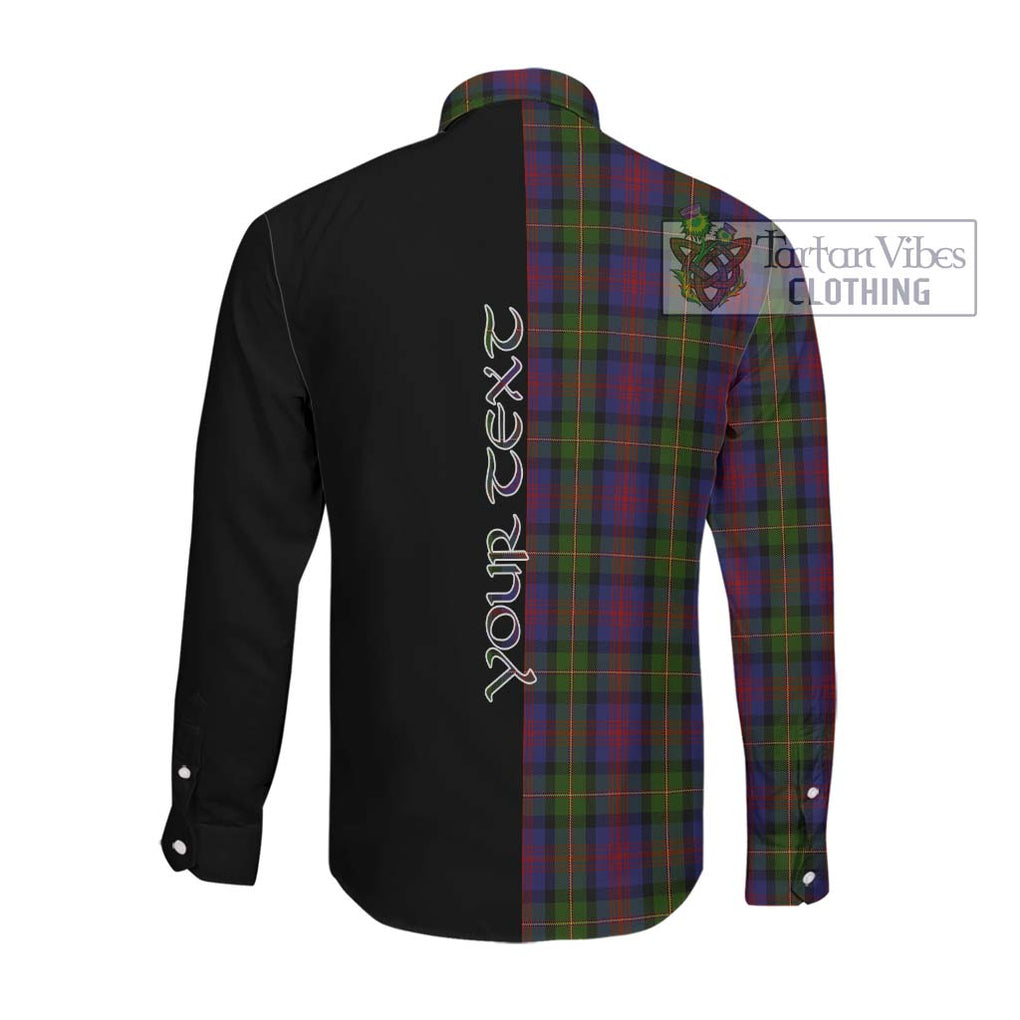 MacLennan (McLennan) Tartan Long Sleeve Button Shirt with Family Crest and Half Of Me Style Men's Shirt - Tartan Vibes Clothing
