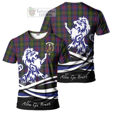 MacLennan (McLennan) Tartan Cotton T-shirt with Alba Gu Brath Regal Lion Emblem