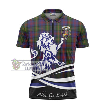 MacLennan (McLennan) Tartan Zipper Polo Shirt with Alba Gu Brath Regal Lion Emblem