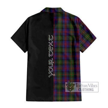 MacLennan (McLennan) Tartan Short Sleeve Button Shirt with Family Crest and Half Of Me Style