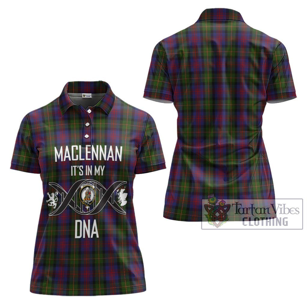 MacLennan (McLennan) Tartan Women's Polo Shirt with Family Crest DNA In Me Style - Tartanvibesclothing Shop