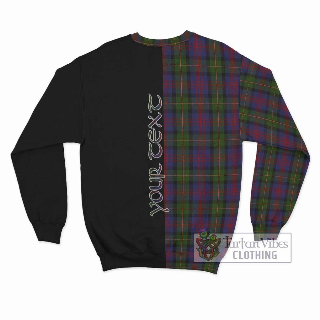 MacLennan (McLennan) Tartan Sweatshirt with Family Crest and Half Of Me Style - Tartanvibesclothing Shop