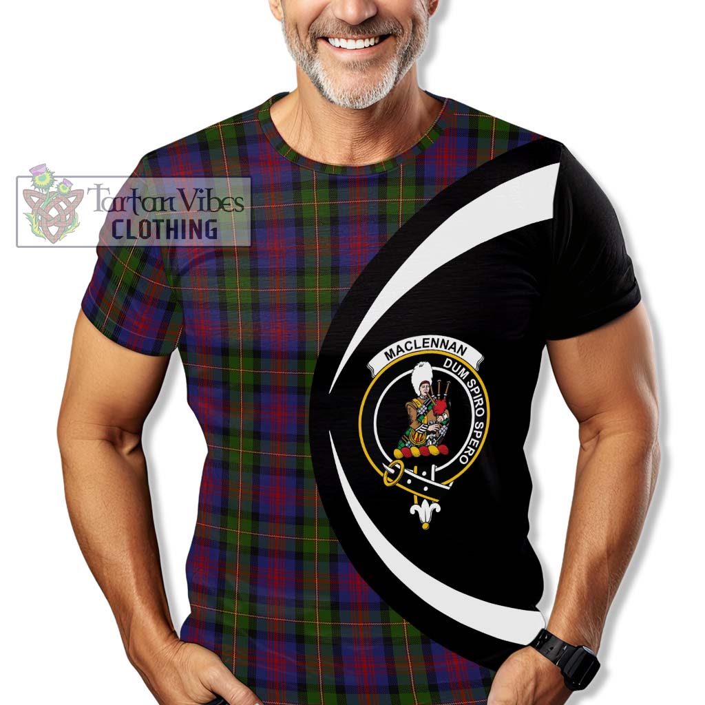 Tartan Vibes Clothing MacLennan Tartan T-Shirt with Family Crest Circle Style