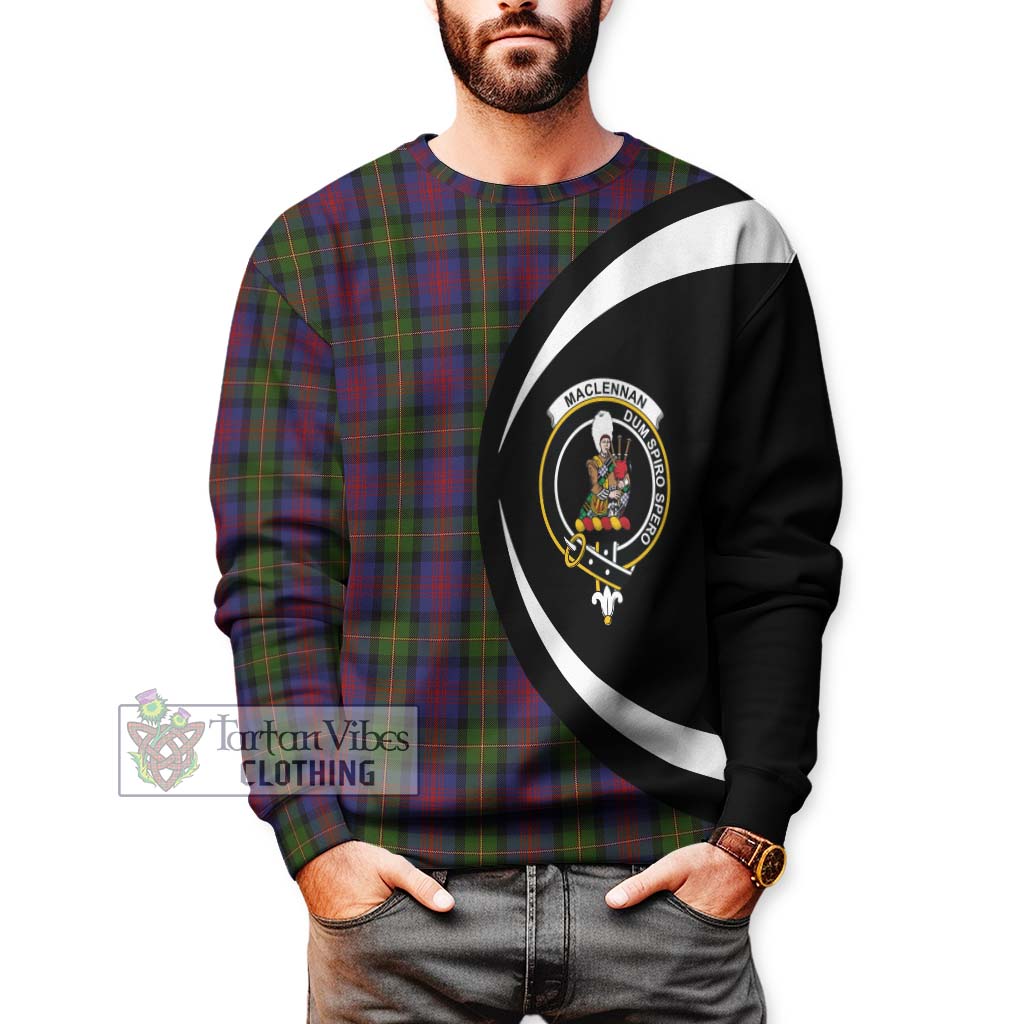 MacLennan (McLennan) Tartan Sweatshirt with Family Crest Circle Style - Tartan Vibes Clothing