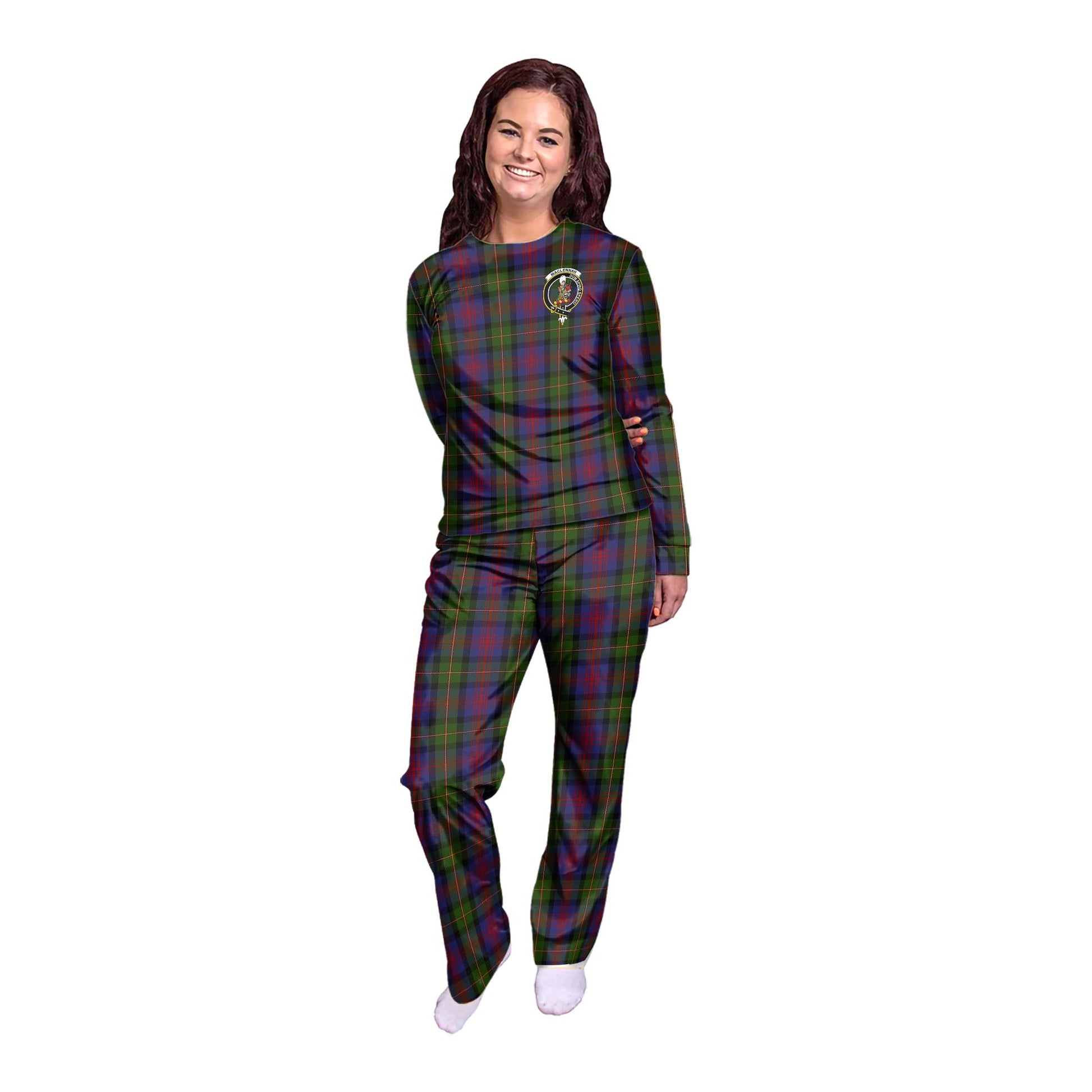 MacLennan Tartan Pajamas Family Set with Family Crest - Tartanvibesclothing