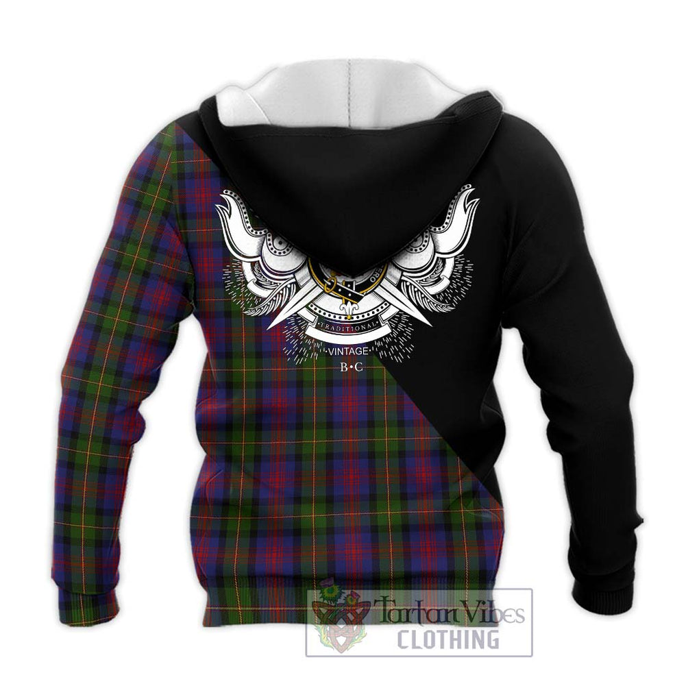 MacLennan (McLennan) Tartan Knitted Hoodie with Family Crest and Military Logo Style - Tartanvibesclothing Shop