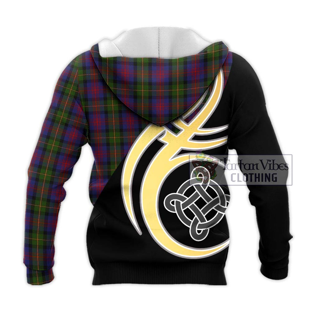 MacLennan (McLennan) Tartan Knitted Hoodie with Family Crest and Celtic Symbol Style - Tartan Vibes Clothing