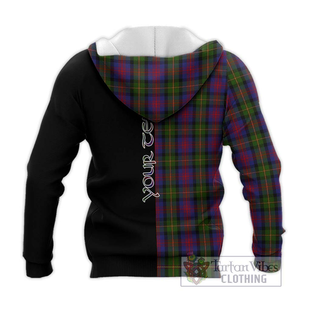 MacLennan (McLennan) Tartan Knitted Hoodie with Family Crest and Half Of Me Style - Tartanvibesclothing Shop