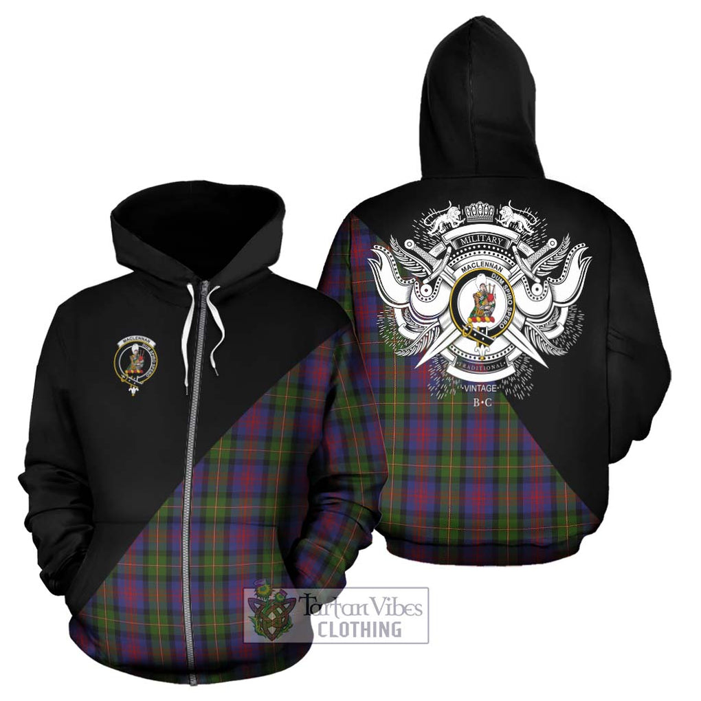 MacLennan (McLennan) Tartan Hoodie with Family Crest and Military Logo Style - Tartanvibesclothing Shop