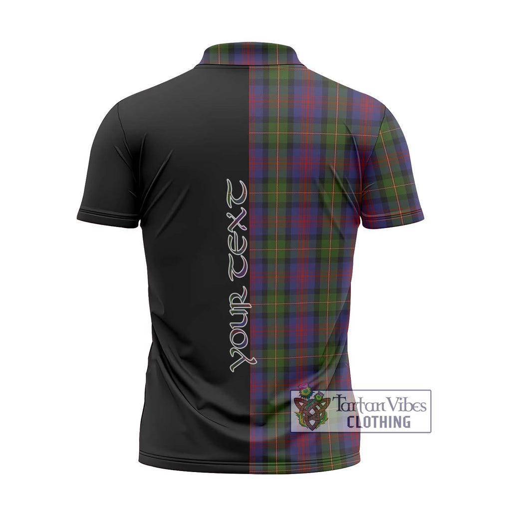 MacLennan (McLennan) Tartan Zipper Polo Shirt with Family Crest and Half Of Me Style - Tartanvibesclothing Shop