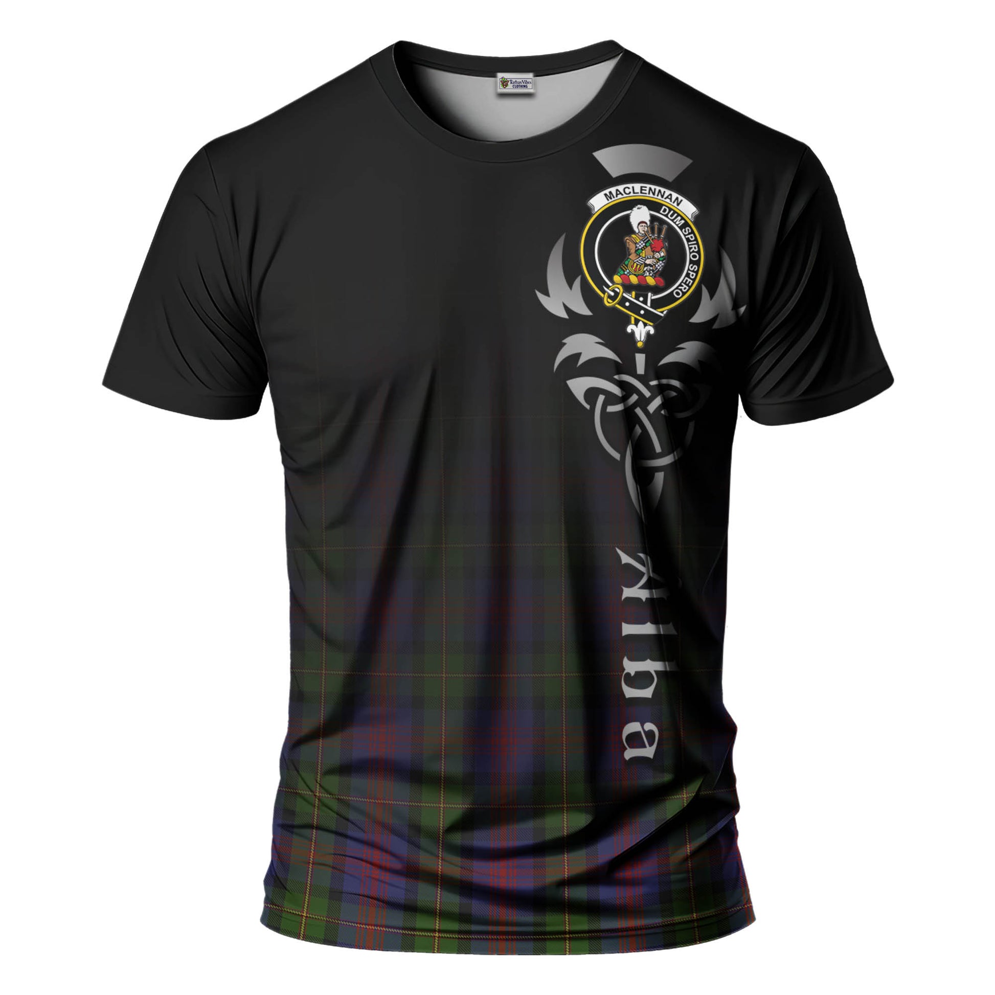 Tartan Vibes Clothing MacLennan Tartan T-Shirt Featuring Alba Gu Brath Family Crest Celtic Inspired