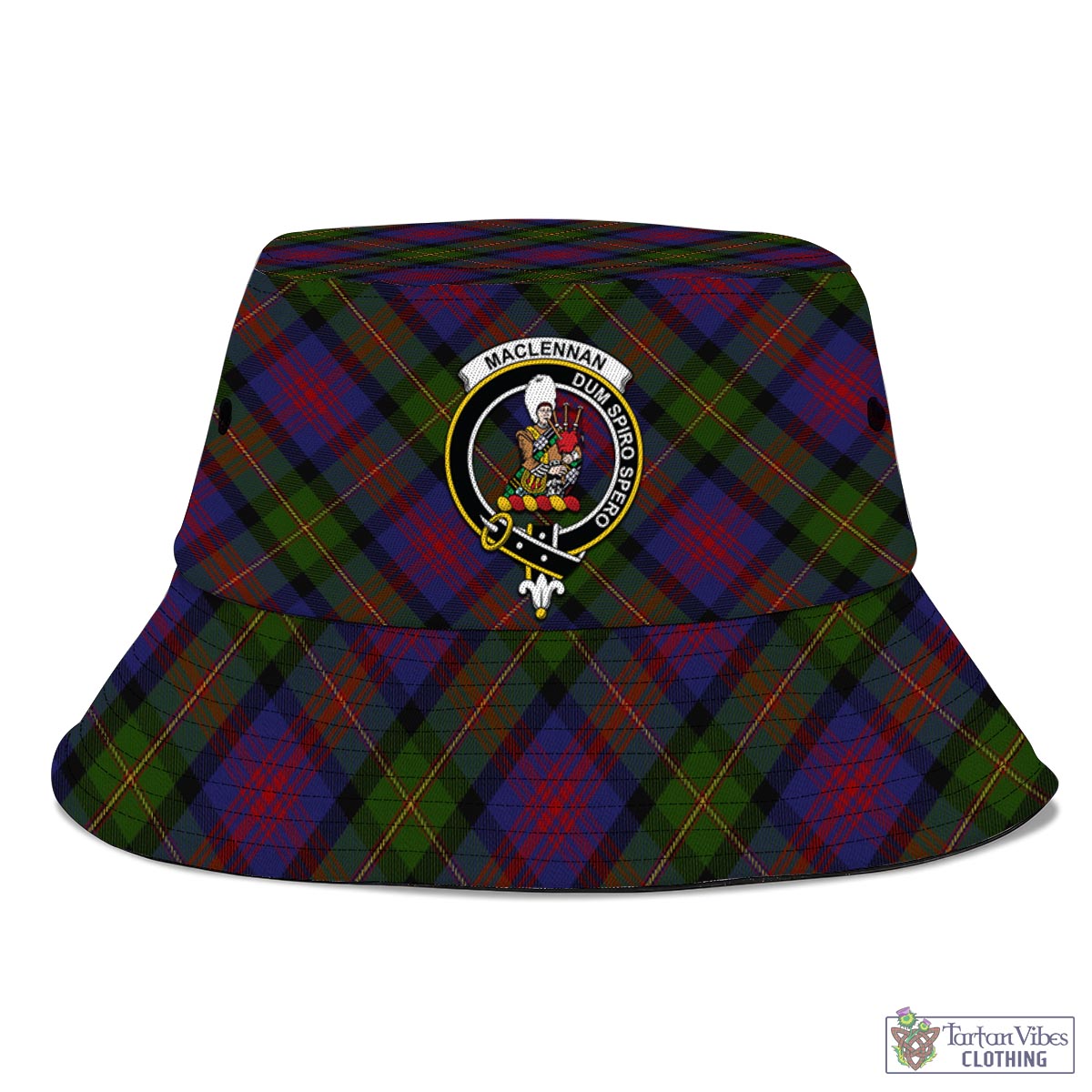 Tartan Vibes Clothing MacLennan Tartan Bucket Hat with Family Crest