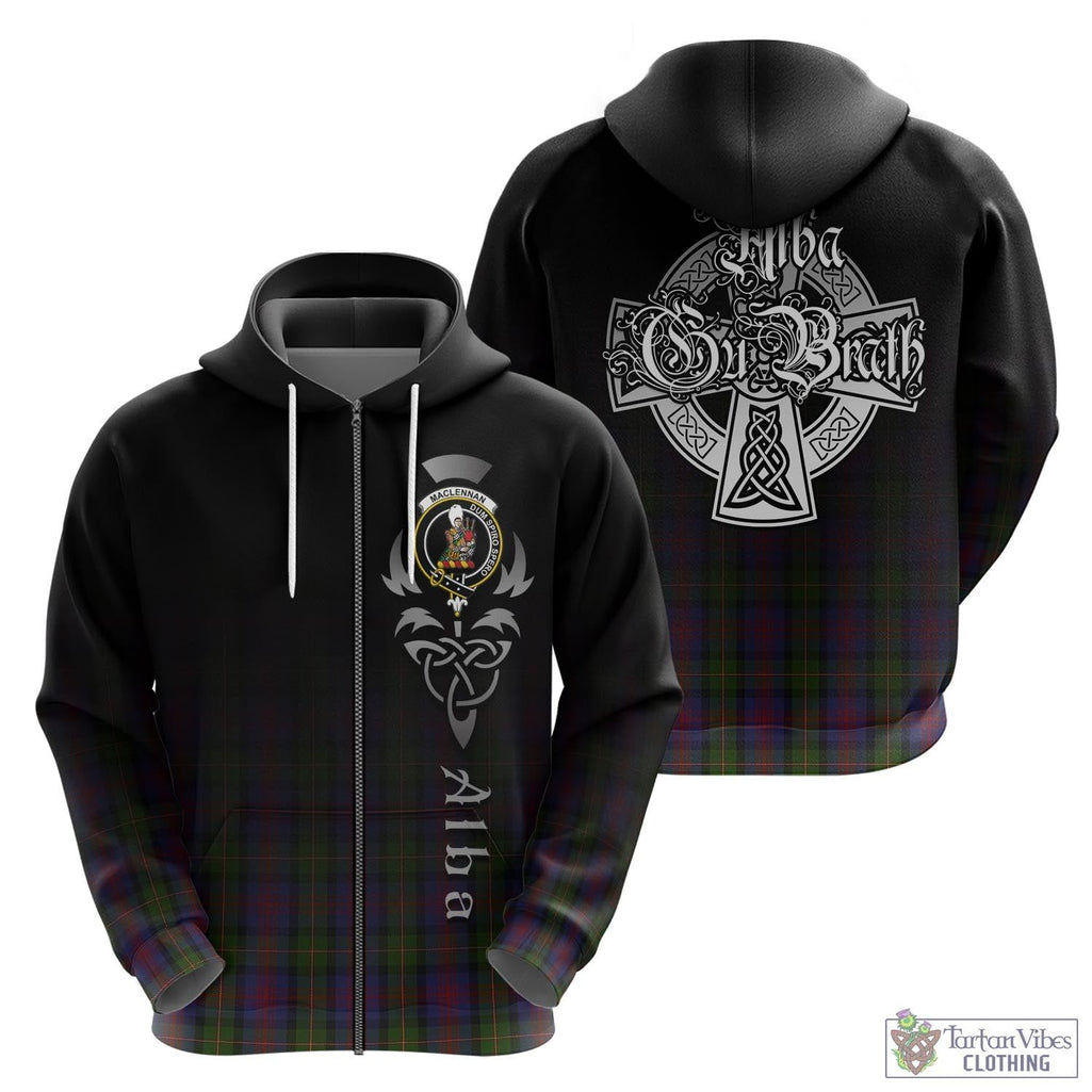 Tartan Vibes Clothing MacLennan Tartan Hoodie Featuring Alba Gu Brath Family Crest Celtic Inspired